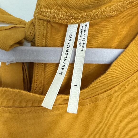 Anthropologie Shirt Womens Small Lace Crochet Puff Sleeve Boho Tie Back Top - Picture 3 of 7